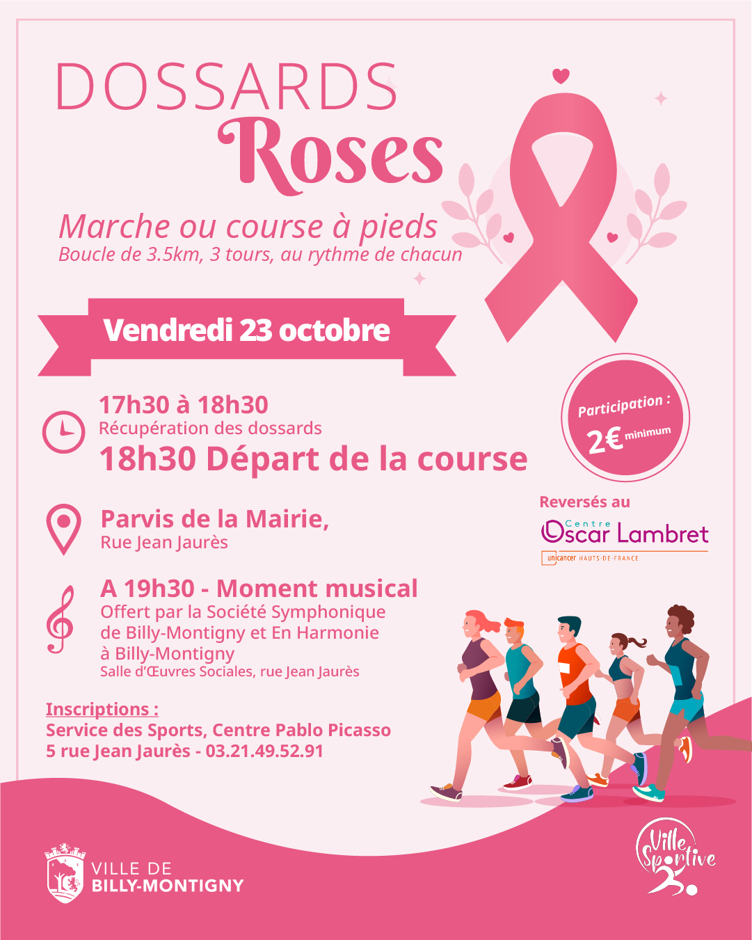Octobre Rose : Dossards Roses